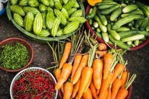 pesticides in produce - carrots, beans and cucumbers